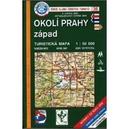 Okolí Prahy - ZÁPAD - mapa  KČT 36