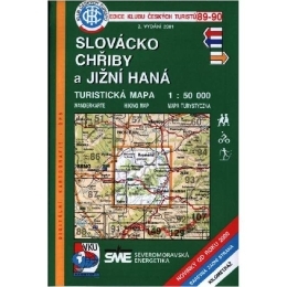 Slovácko, Chřiby a Jižní Haná - mapa KČT 89-90