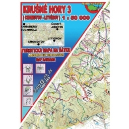 Mapa na šátku - Krušné hory 3, Chomutov, Litvínov