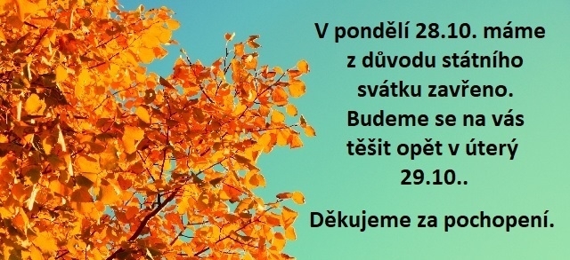 zavřeno 28.10.